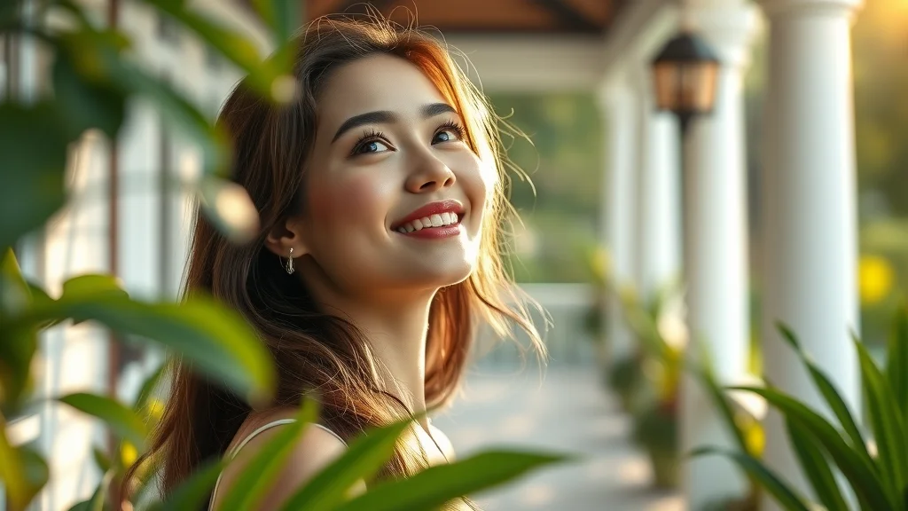 Woman in sunlight reflecting on god force always produces results