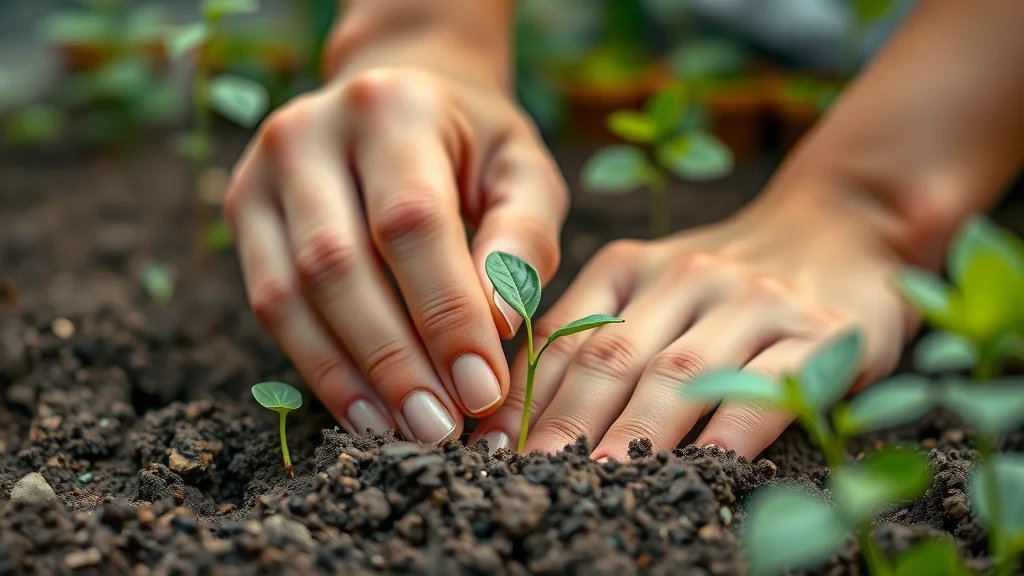 Planting a seed in soil showing process of god force always produces results