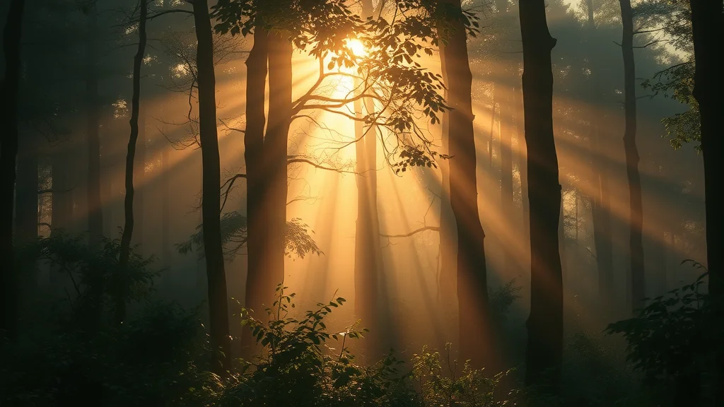 Soft golden light in forest symbolizing god force always produces results
